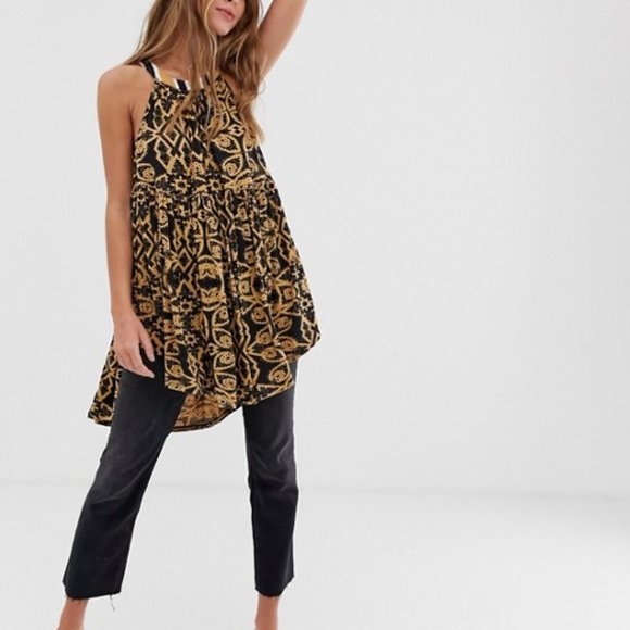 Free People Mimi Tunic - Black & Gold - Picture 6 of 11